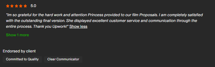 Client review 3 of 6
